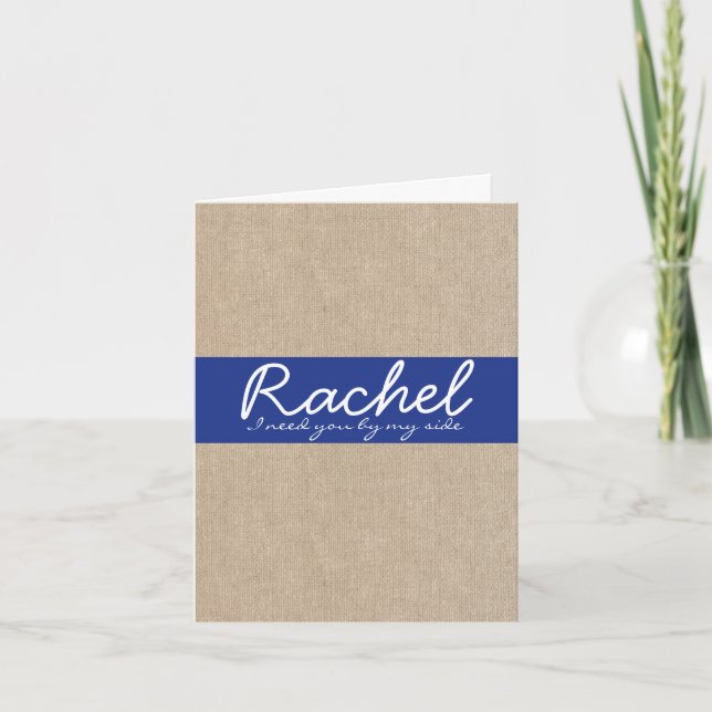 Carte de servante Shabby Chic Navy Blue Burlap (Devant)