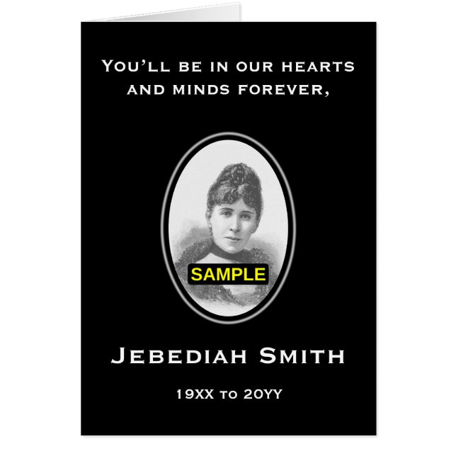 Carte de service funéraire élégante et Customisée, (Devant)