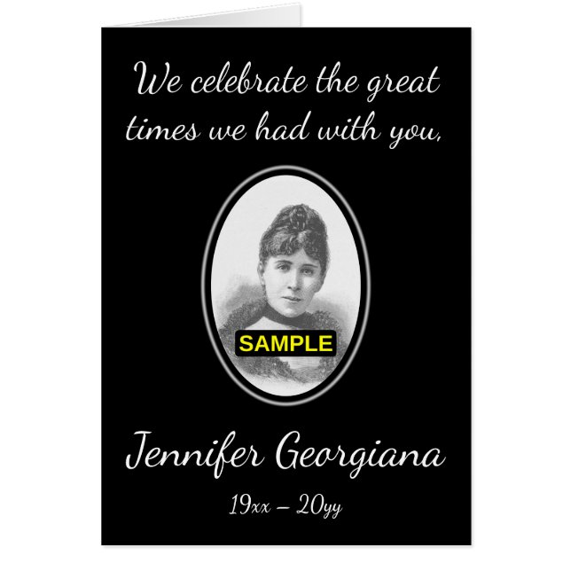 Carte de service funéraire simple et simple, avec  (Devant)