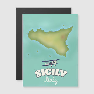 carte de Sicile Italie style vintage