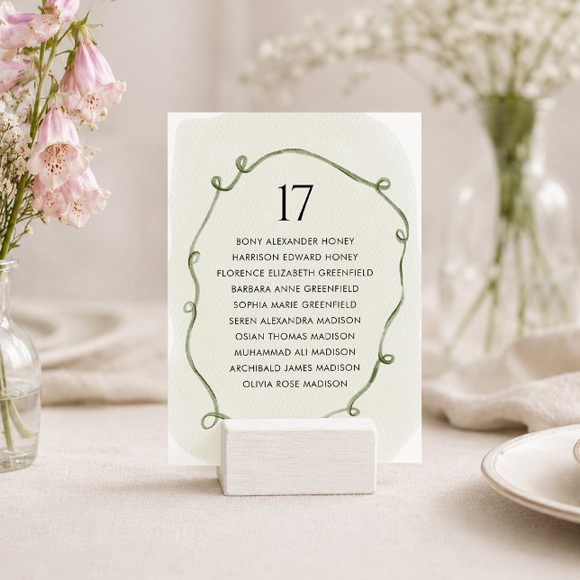 Carte de Siège de Mariage à Vigne Botanique (Créateur téléchargé)