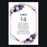 Carte de siège de Mariage Rose or violet Floral<br><div class="desc">Planifiez votre mariage parfait et spécial avec précision, à partir de la date à jour des événements mariages comme la réception et les arrangements de sièges avec ces élégantes rose violet doré géométrique cadre carte de sièges carte. Branchez simplement le nom des invités et les numéros de table. De cette...</div>