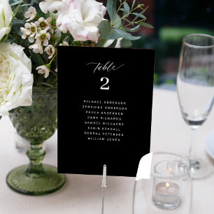 Carte de siège de table de mariage moderne élégant