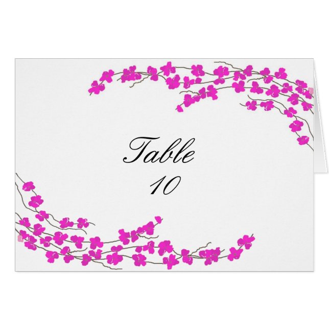 Carte de siège de table en fleurs - Magenta (Devant Horizontal)