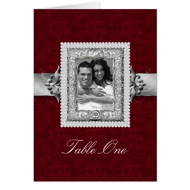 Carte de siège de table Xmas Bijoux Mariage Rouge (Devant)