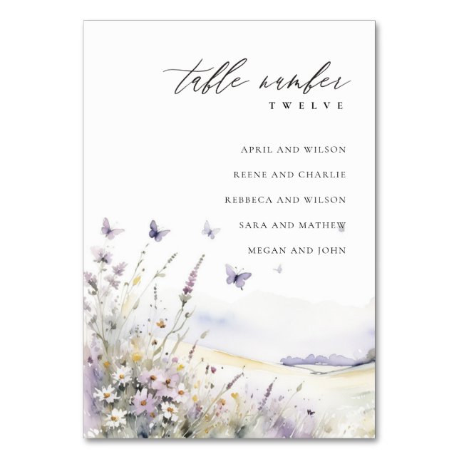 Carte de siège du Mariage de papillon Fleur sauvag (Par défaut)