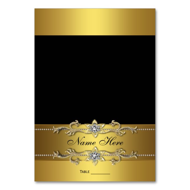 Carte de Siège Élégante Noir et Or (Par défaut)