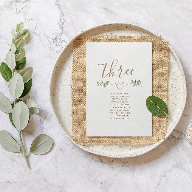 Carte de siège Mariage Boho Eucalyptus (Créateur téléchargé)