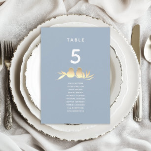 Carte de siège Mariage Dusty Blue Lovebirds