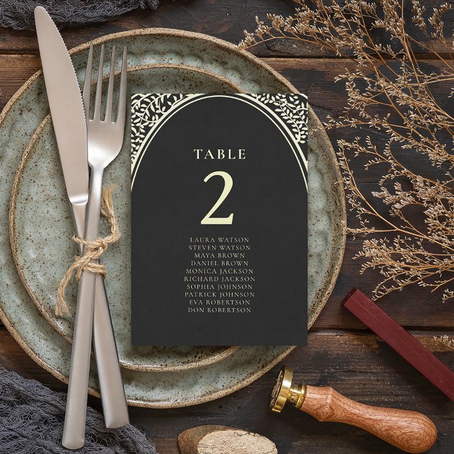 Carte de siège Mariage en or et noir (Créateur téléchargé)