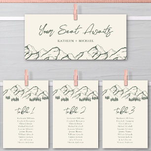 Carte de siège mariage en-tête Mountain Outdoor Ca