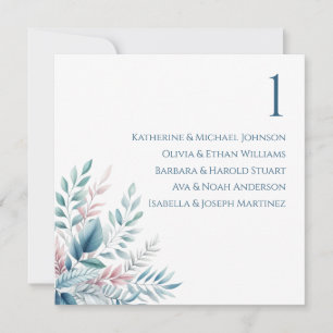 Carte de siège mariage - Pastel Botanical-