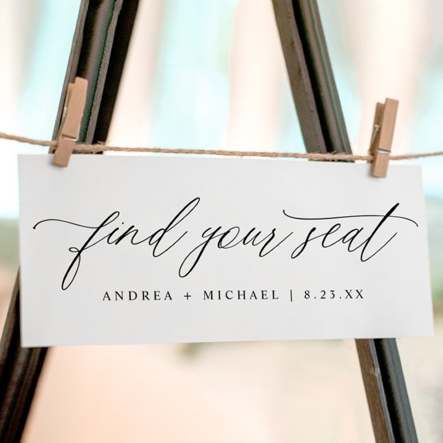 Carte de siège mariage Trouvez votre carte de sièg (Elegant wedding find your seat top card for seating chart)