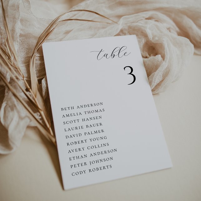 Carte de siège minimaliste chic Mariage (Créateur téléchargé)