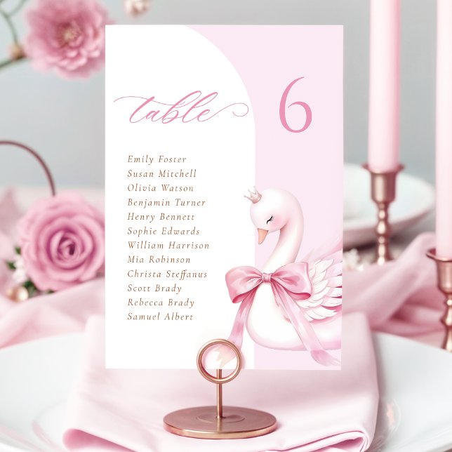 Carte de siège pour Baby shower Princess Swan (Créateur téléchargé)