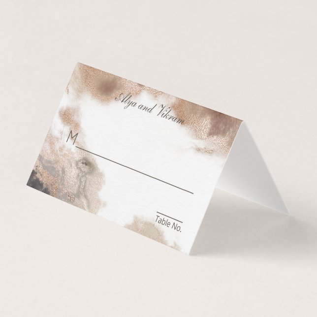 Carte de siège pour Mariage de Granit & Or (Front)