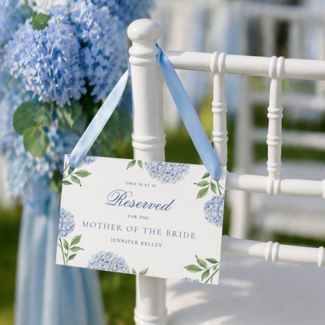 Carte de siège réservé de mariage à l'hydrangea bl (Créateur téléchargé)