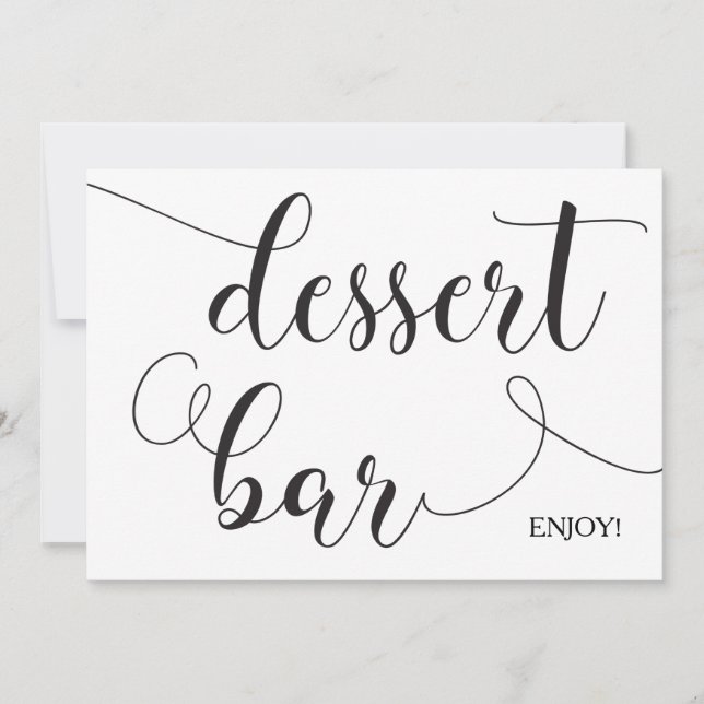 Carte de signalétique de bar à desserts calligraph (Devant)