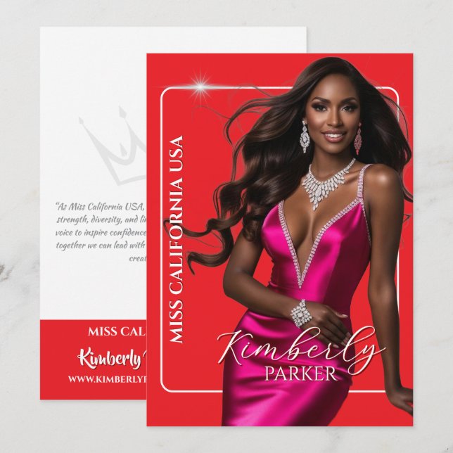 Carte de signature imprimée de pageant avec découp (Devant / Derrière)