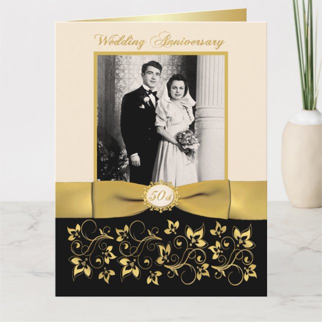 Carte de signature pour invité photo du 50e annive (Devant)