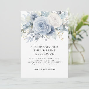 Carte de signe Livre d'or Blue Florals