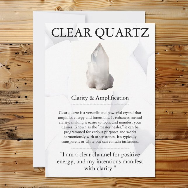 Carte de signification de cristal - Quartz clair (Créateur téléchargé)