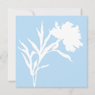 Carte de silhouette florale bleue et blanche