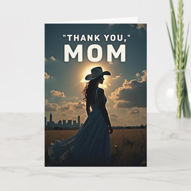 Carte de silhouette Merci Maman (Devant)
