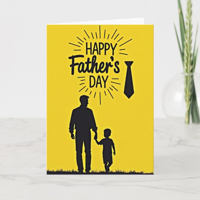 Carte de silhouette pour la fête des pères (Devant)