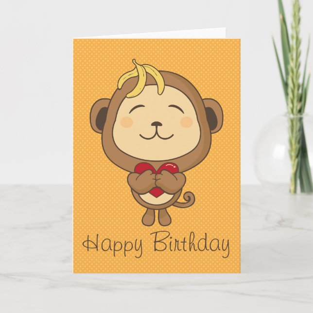 Carte de singe HBD (Devant)