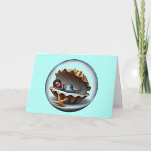 Carte de sirène africaine pour bébé