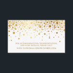 Carte de site Mariage Faux Gold Foil Confetti Dots<br><div class="desc">Carte de site web mariage moderne,  élégante et unique avec des points de confettis en fausse feuille d'or. Ce sera parfait comme carte d'enceinte pour les invitations de mariage.</div>