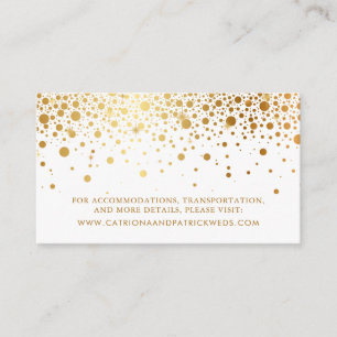 Carte de site Mariage Faux Gold Foil Confetti Dots