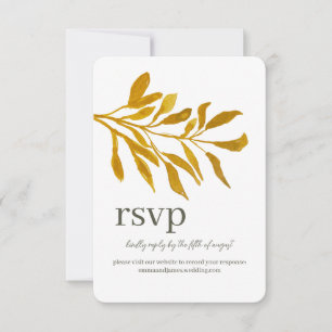 Carte de site Mariage RSVP pour réponse à la feuil