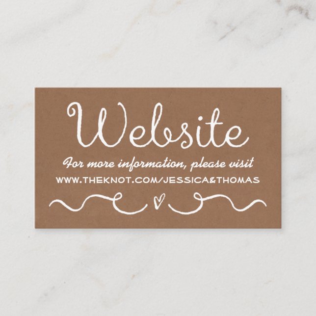 Carte de site mariage | Rustic Country Kraft (Devant)