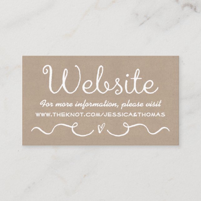 Carte de site mariage | Rustic Country Kraft (Devant)
