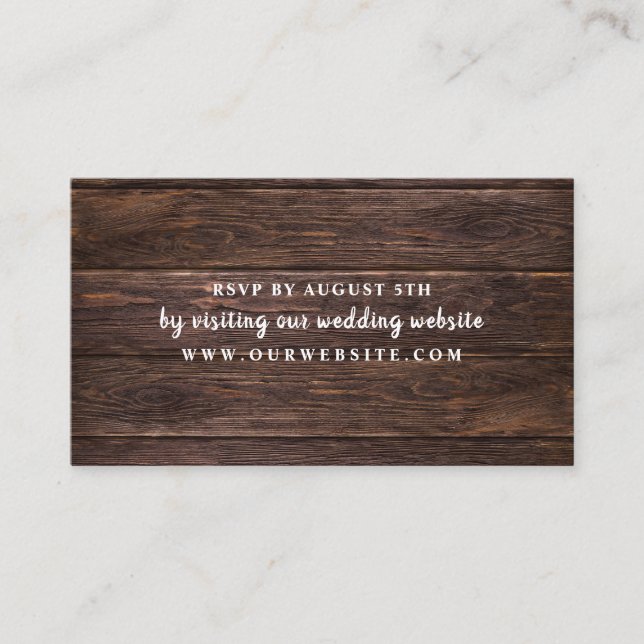 Carte de site rsvp Rustic Dark Wood (Devant)