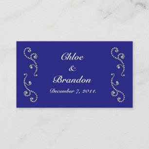 Carte de site Sapphire Blue, Off White et Pearles
