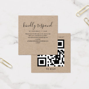 Carte de site Web de réponse QR Code pour mariage