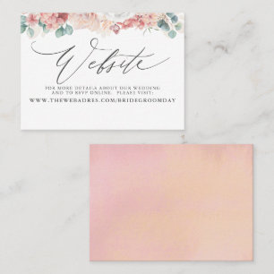 Carte de site Web Dusty Rose Peach Floral Mariage