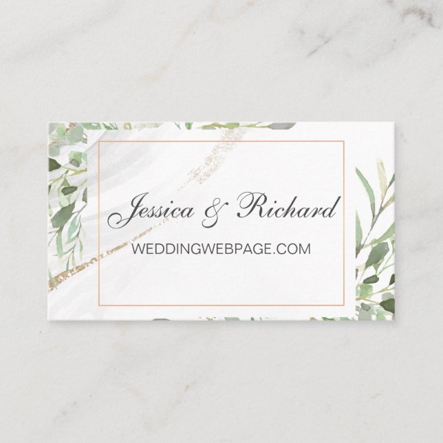 Carte de site Web Mariage aquarelle (Devant)