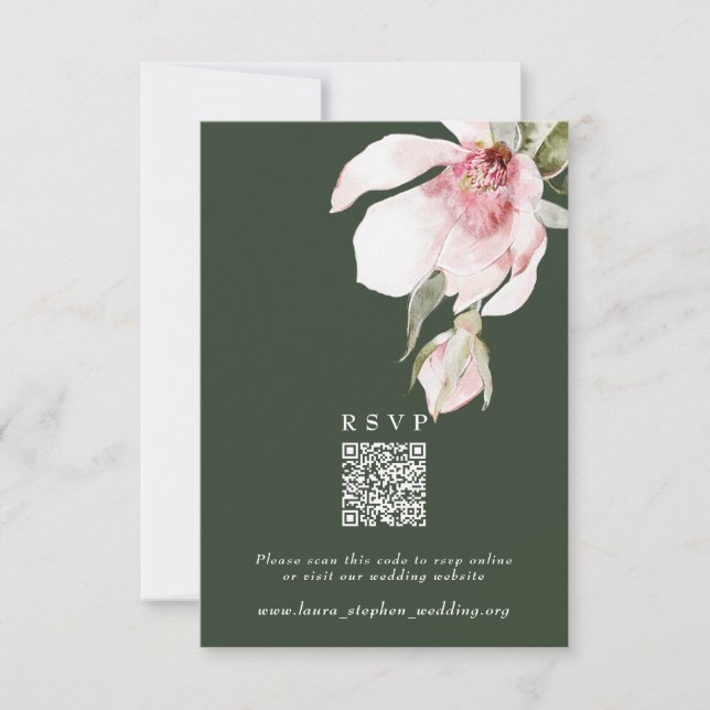 Carte de site Web Mariage de code QR en ligne RSVP (Devant)