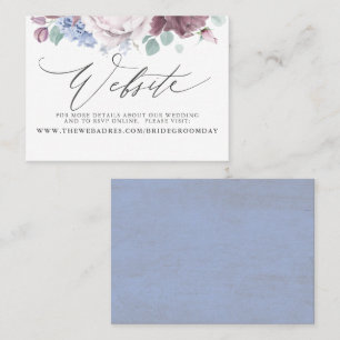 Carte de site Web Mariage de fleurs bleu Mauve Dus