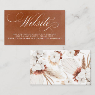 Carte de site Web Mariage Floral Blanc et Terracot