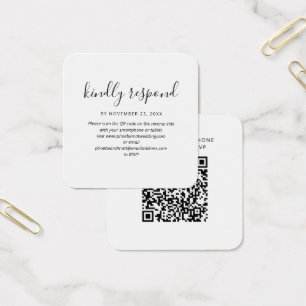 Carte de site web Mariage RSVP de code QR moderne