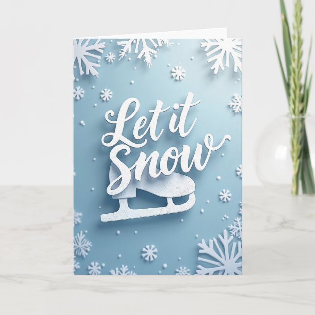 Carte de skate « Let It Snow » (Devant)