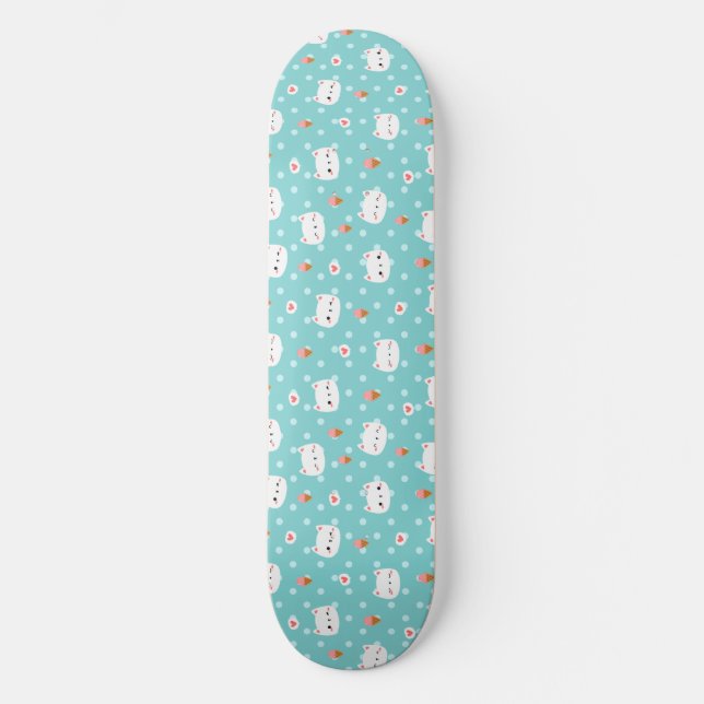 Carte de skateboard Motif de chats mignons et de c (Recto)