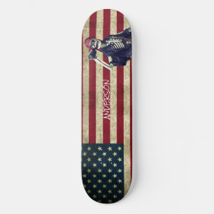 Carte de skateboard personnalisée American Skeleto