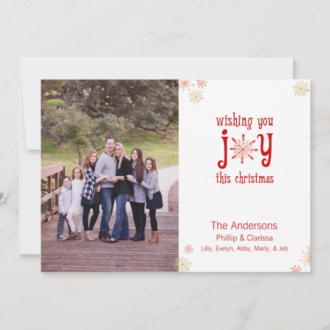 Carte de snowflacon rouge et vert (Devant)