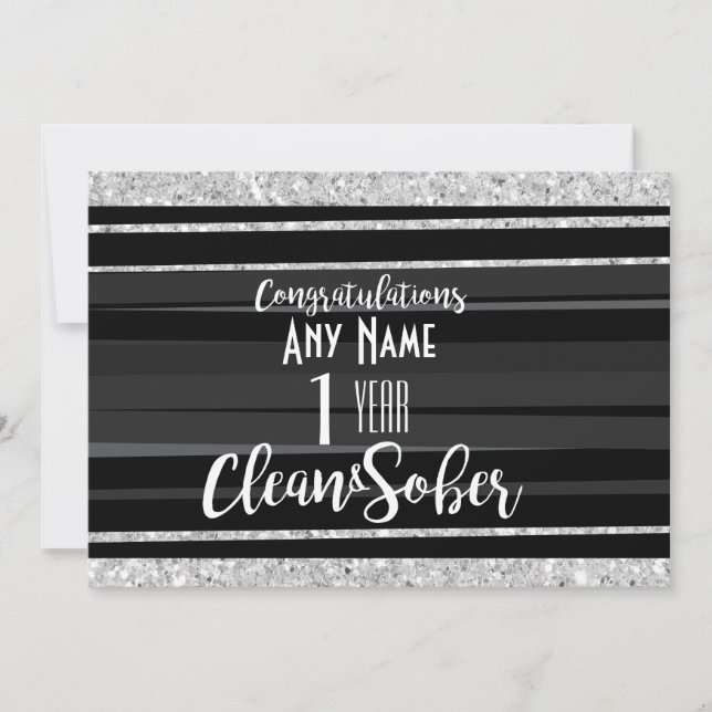 Carte de sobriété personnalisée 12 étapes de rétab (Devant)